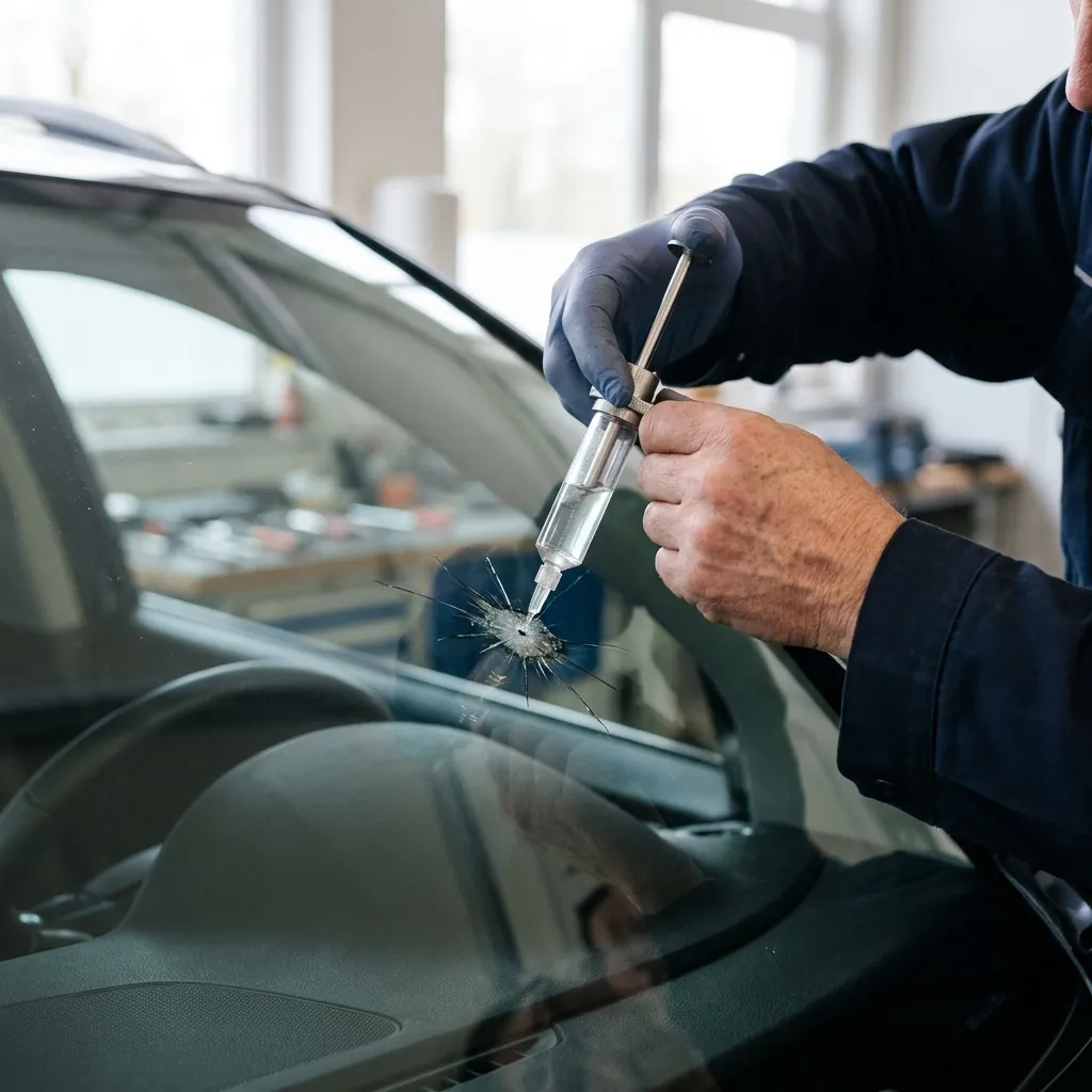 Customer signs the insurance assignment at ABC Autoglas